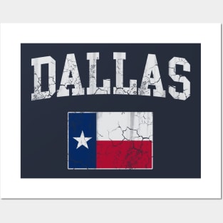 Dallas Texas Flag Vintage Fade Posters and Art